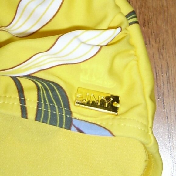 Jones New York Yellow Floral Print One Shoulder Cutout One Piece Swimsuit, XL - Picture 5 of 10